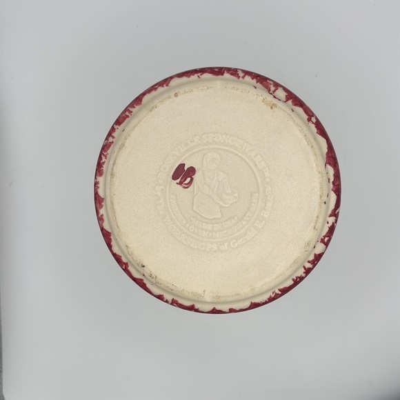 Henn Pottery workshops Roseville Spongeware Snowman crock - Picture 5 of 6